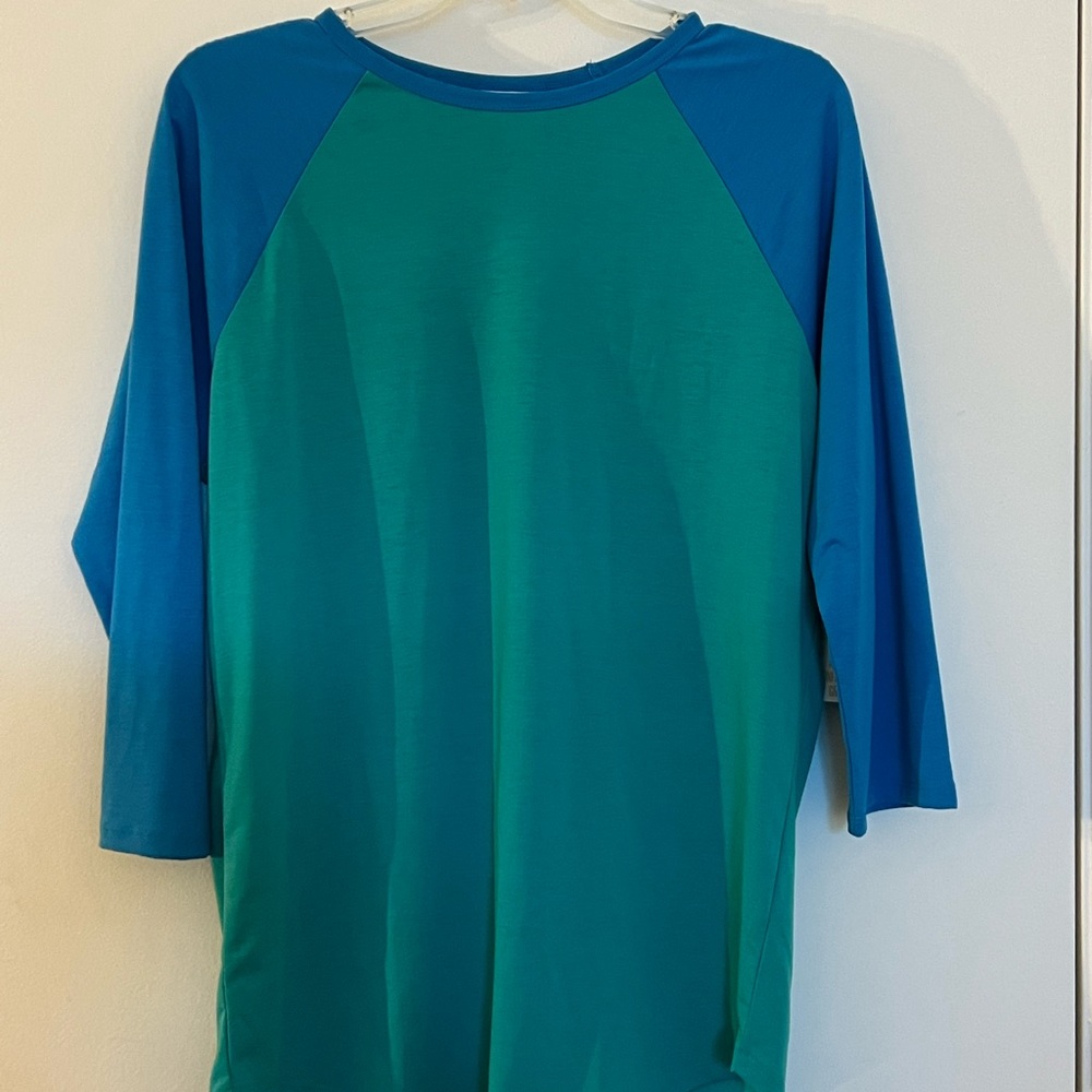 Large Randy - green with blue collar and sleeves